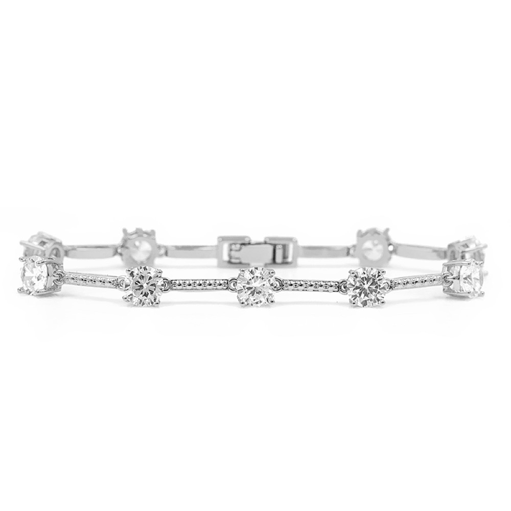 Alternating Crystal Tennis Bracelet