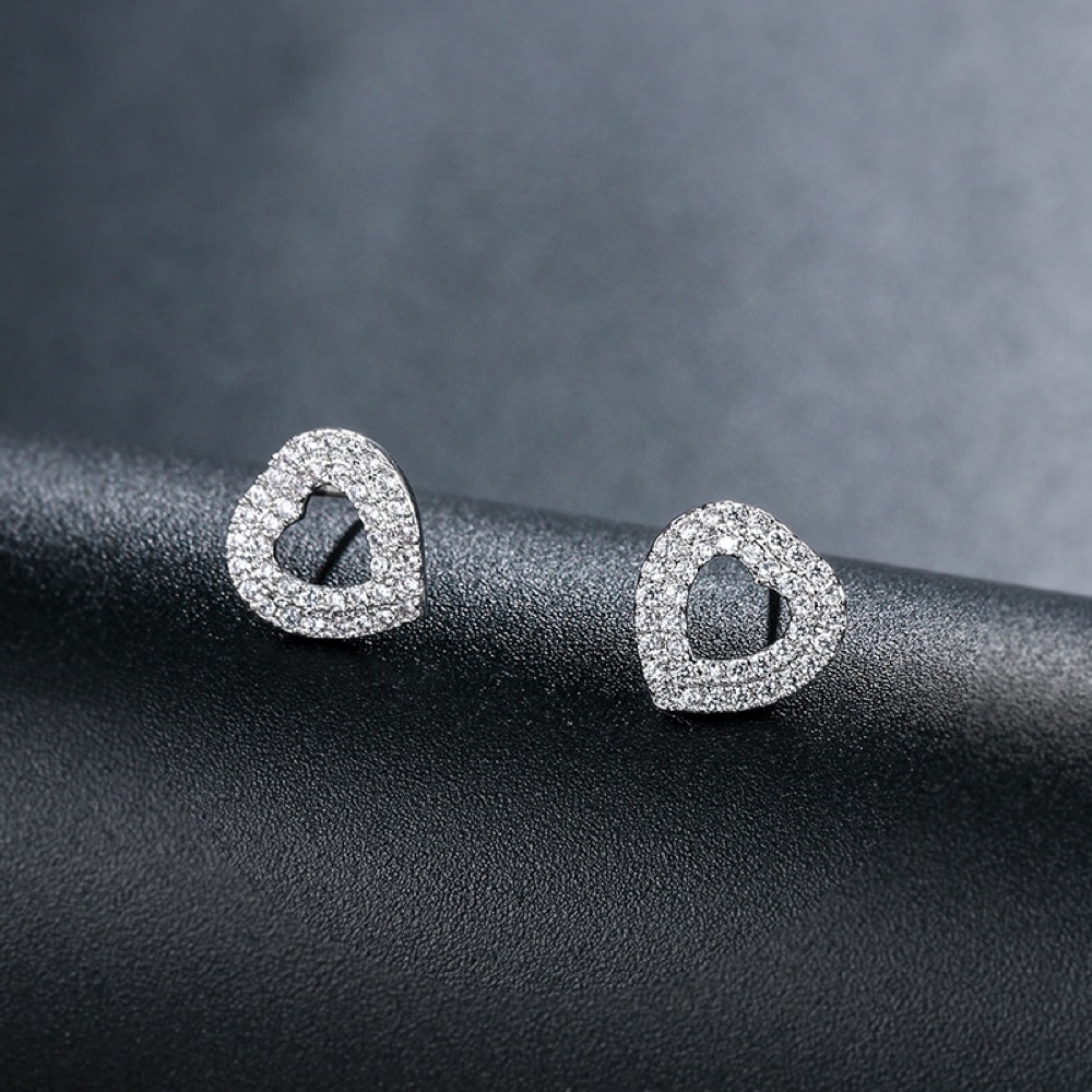 Cocktail Crystal Heart Earrings