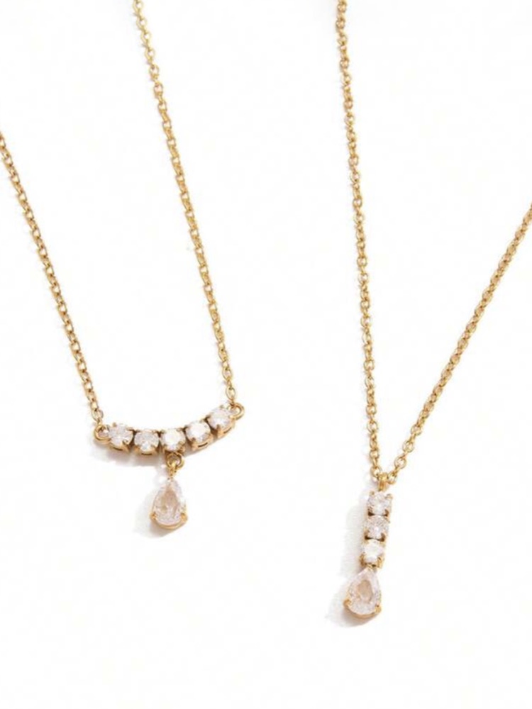 Delicate Teardrop Layered Necklace