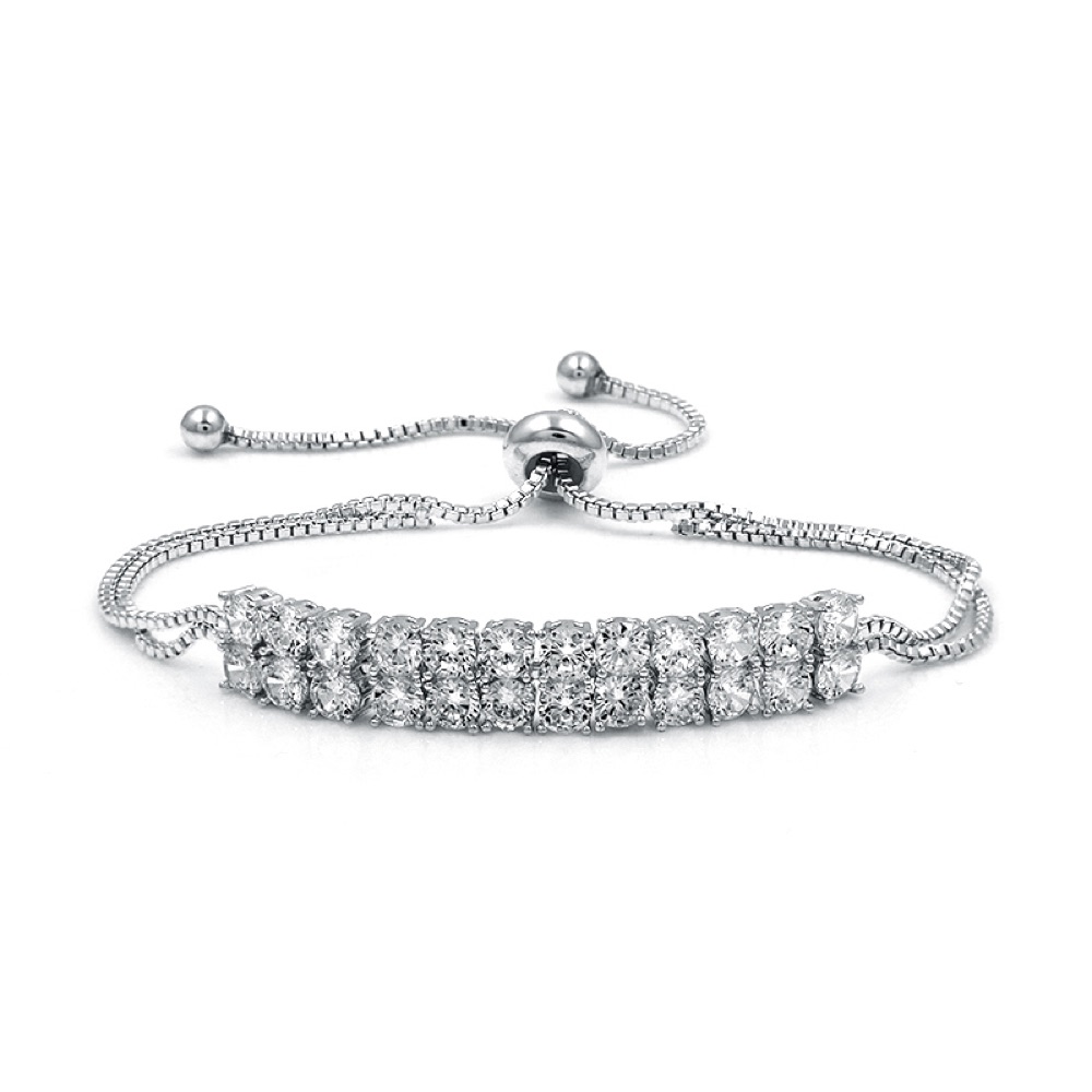 Double Row Round Crystal Bracelet