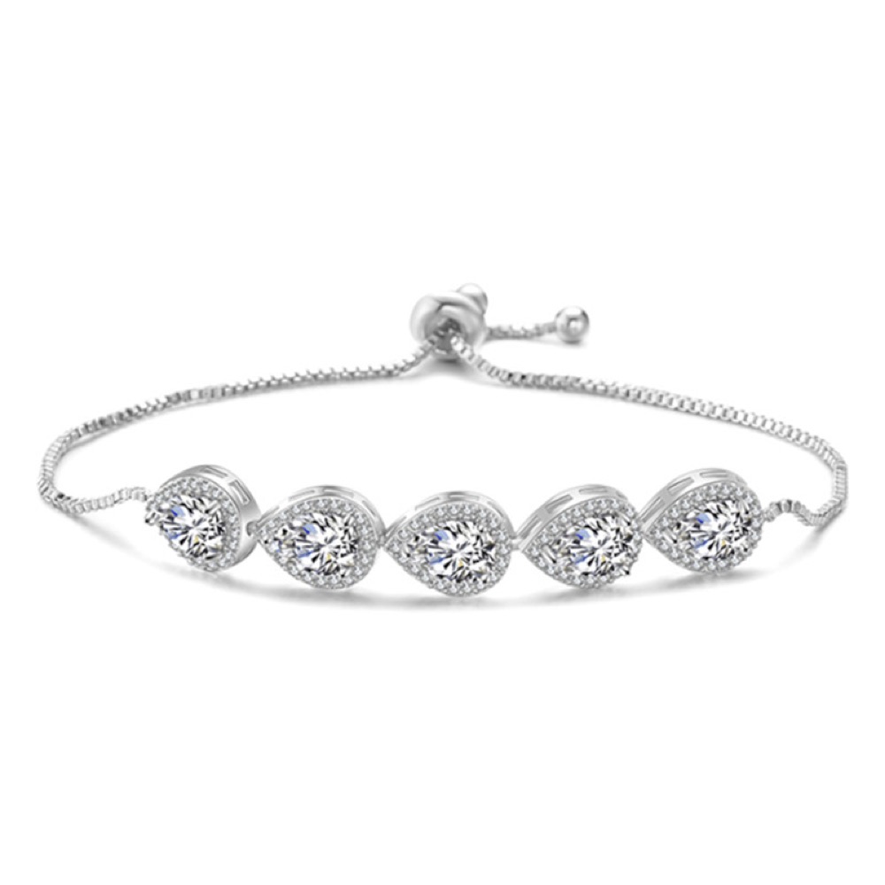 Five Pear Crystal Bracelet