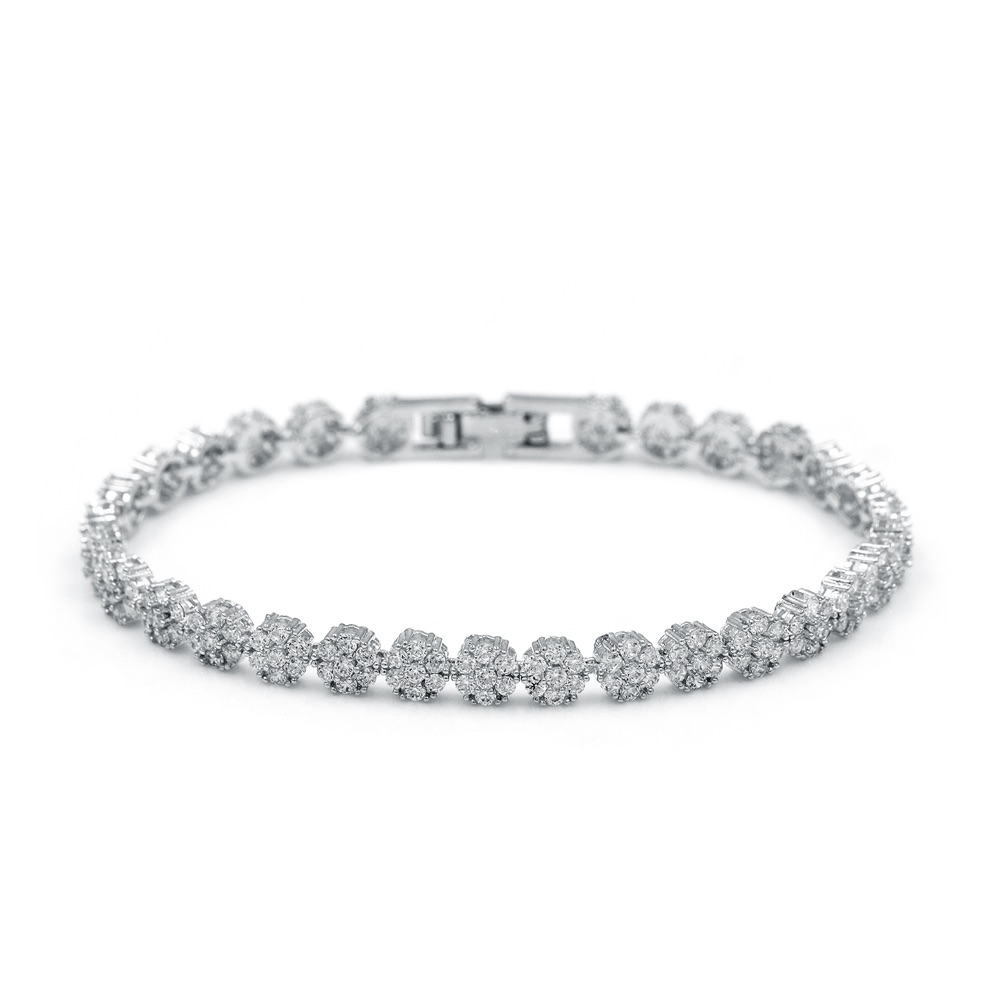 Floral Cluster Tennis Bracelet