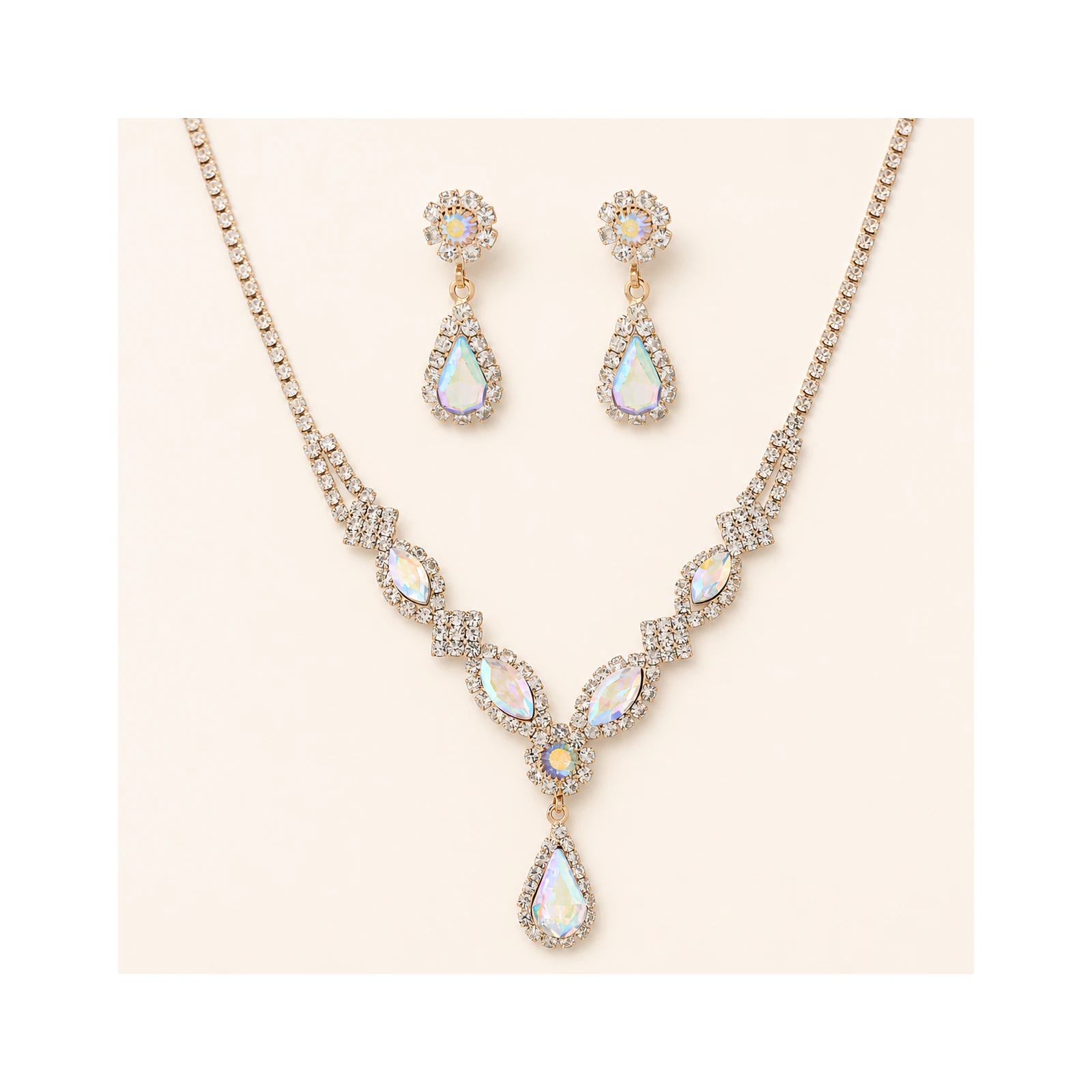 Gold AB Vine Necklace Set