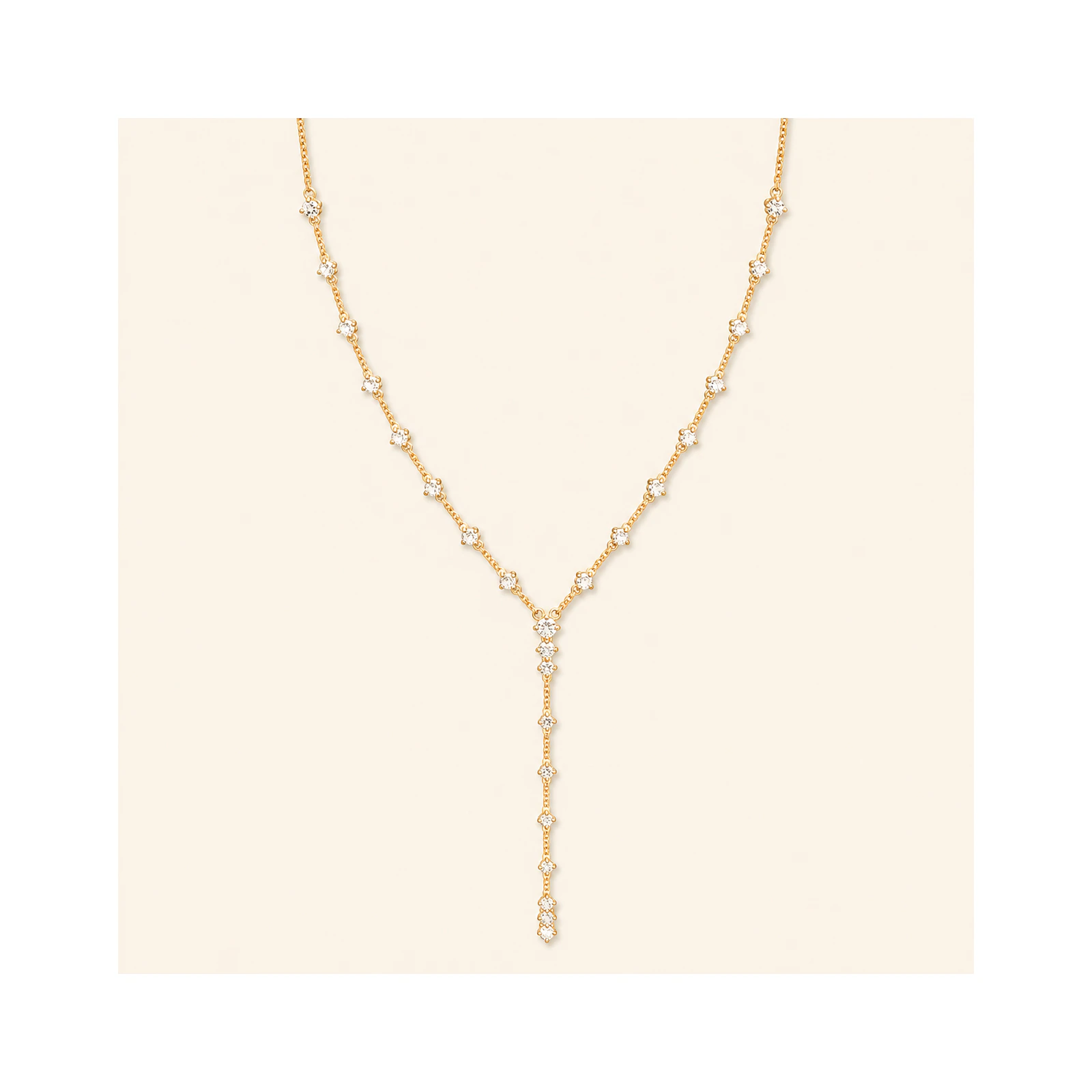 Gold Station Y Drop Necklace