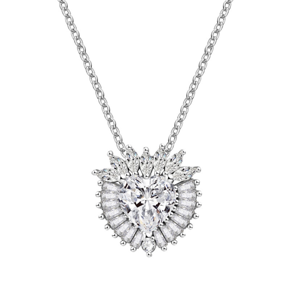 Heart Halo Bridal Necklace Set