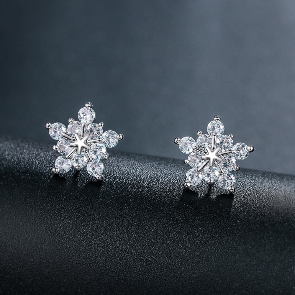 Homecoming Crystal Floral Earrings Style 01