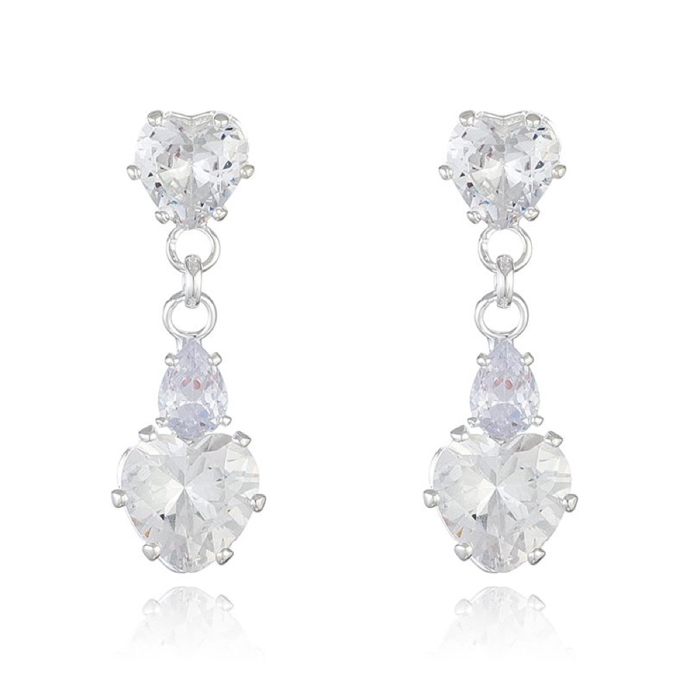 Homecoming Crystal Heart Drop Earrings