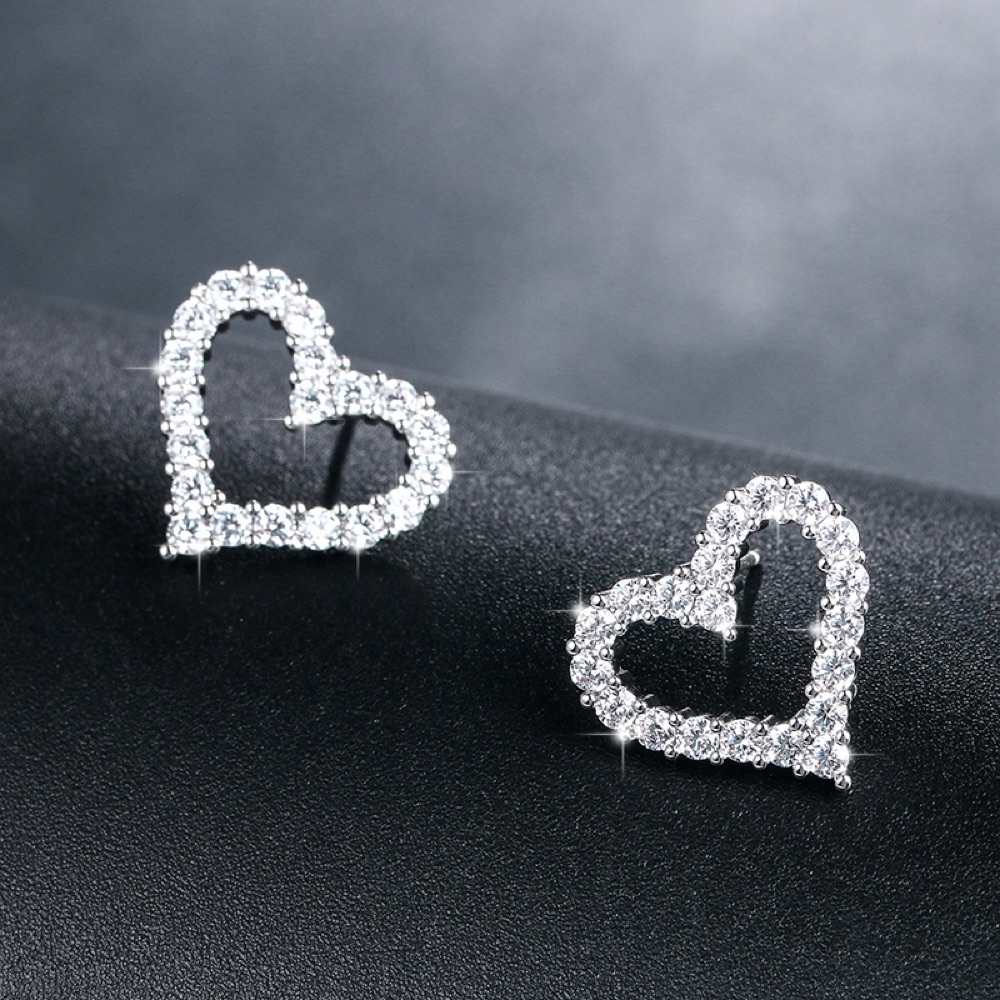 Homecoming Crystal Heart Earrings Style 02