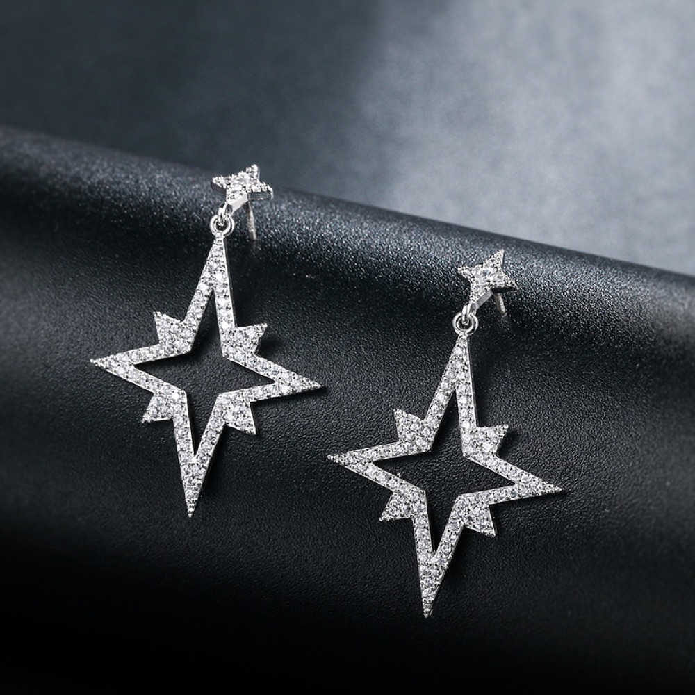 Homecoming Crystal Star Drop Earrings