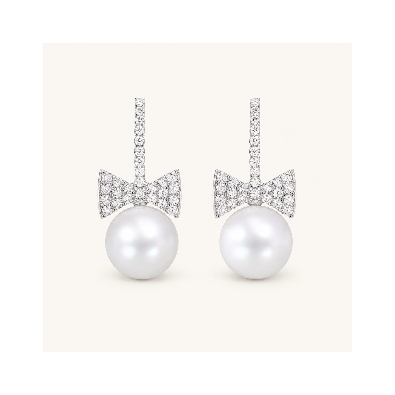 Mini Bow Pearl Earrings
