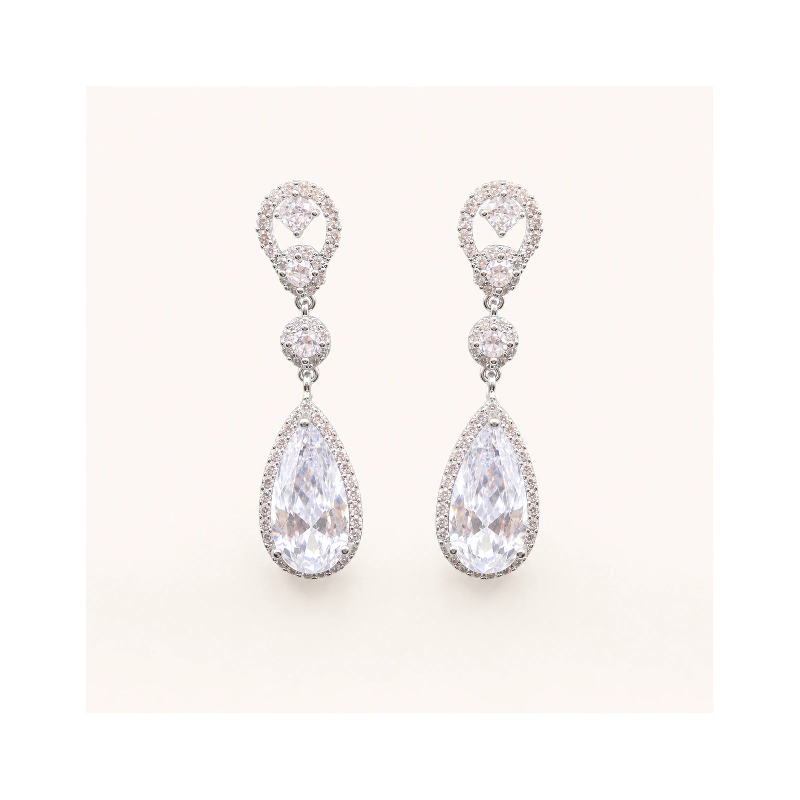 Pastel Pink Lilac Pear Earrings