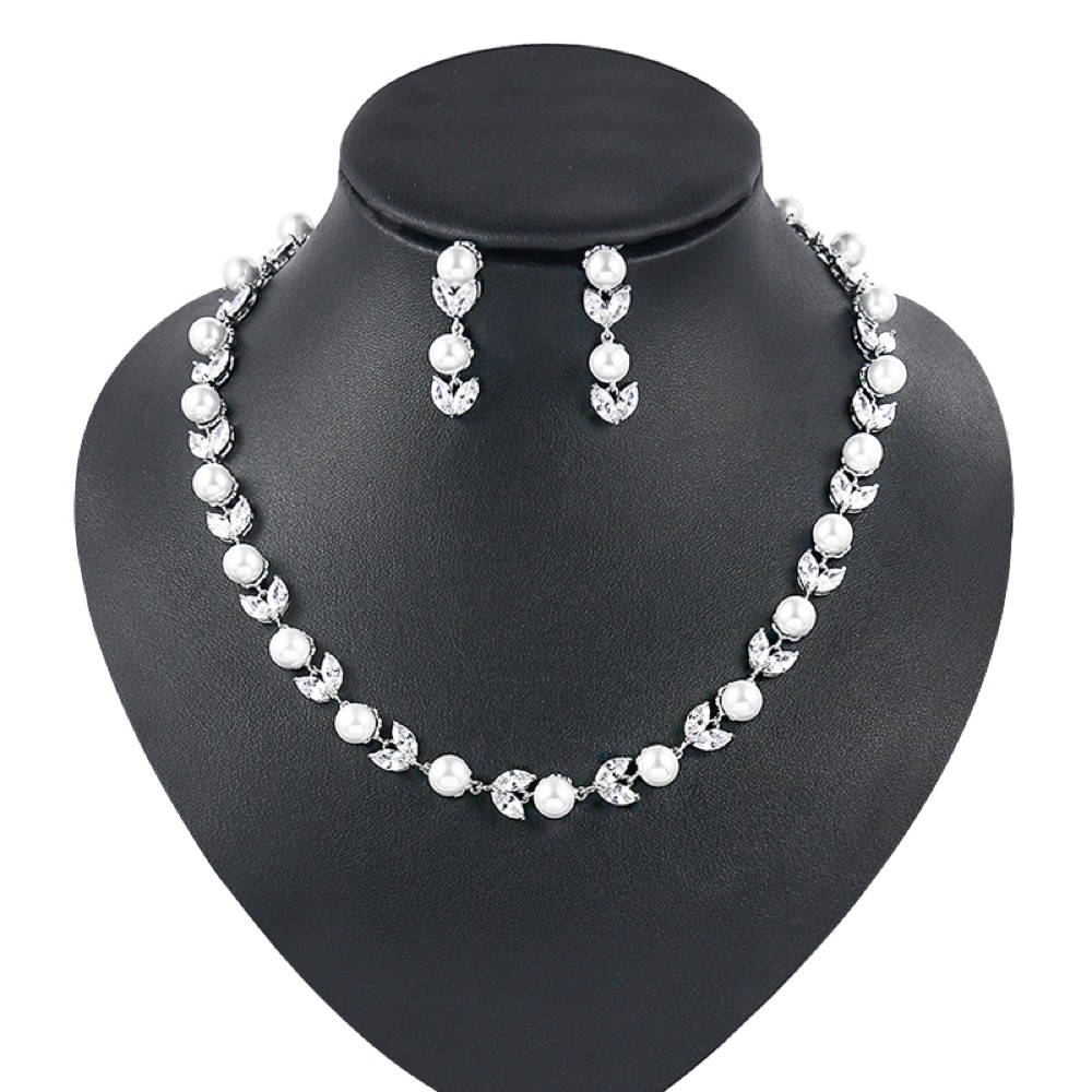 Pearl Crystal Bridal Set