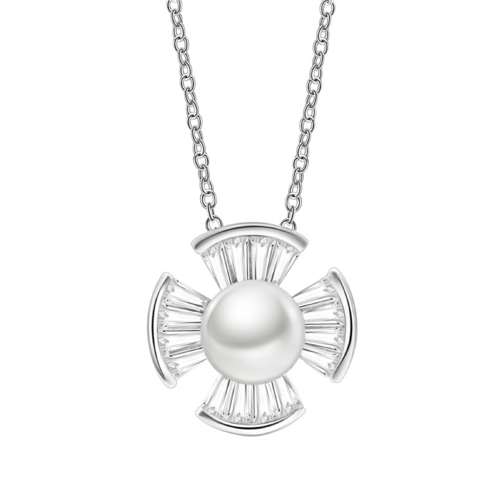 Pearl Fan Mother Necklace Set