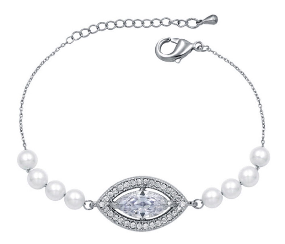 Pearl Marquise Bridal Bracelet