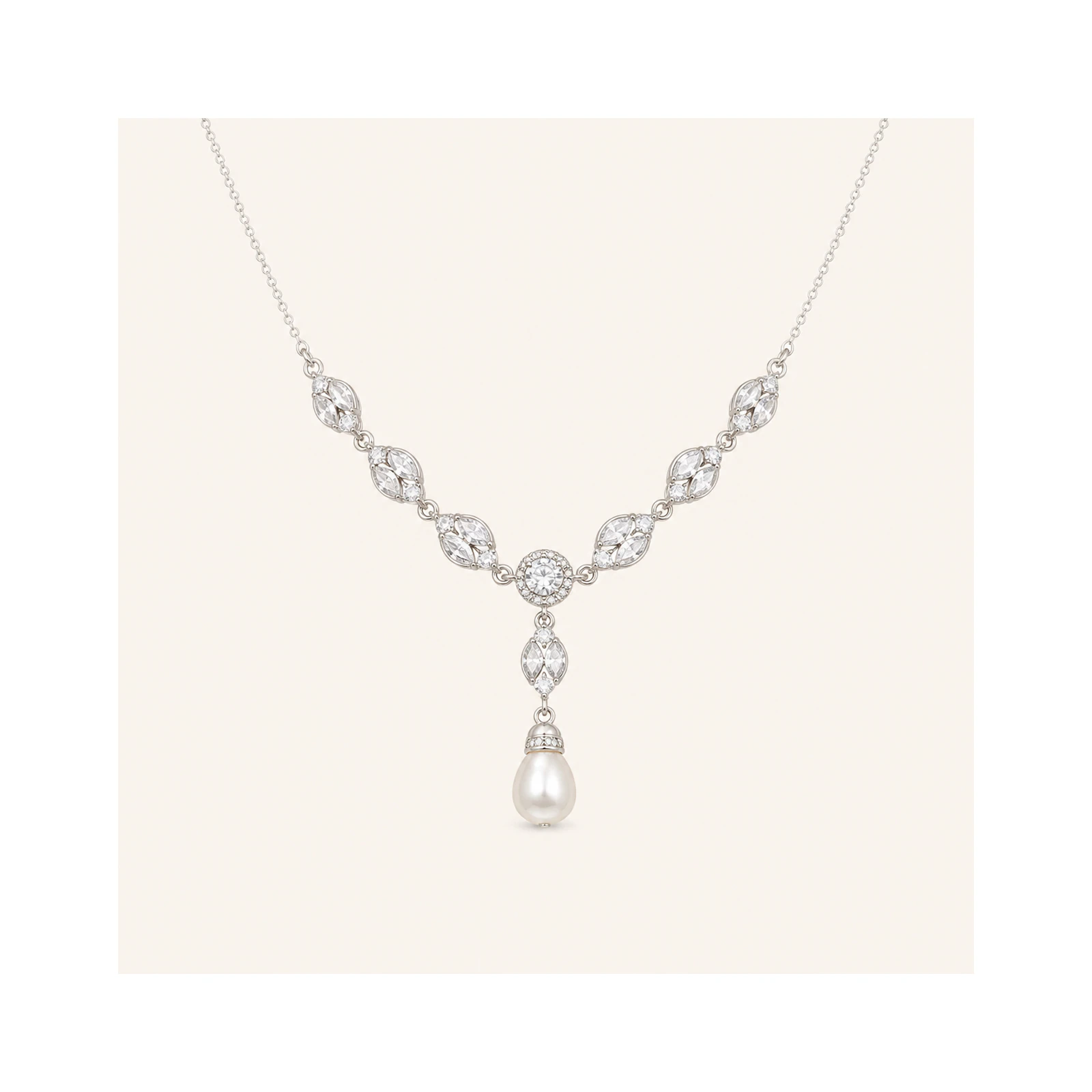 Pearl Teardrop Mother Of Bride Necklace