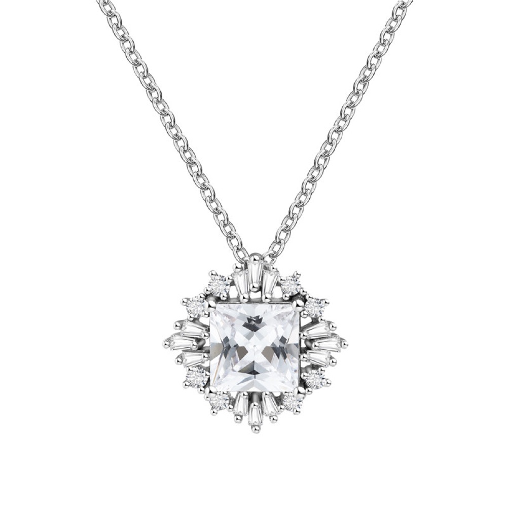 Princess Square CZ Necklace Set