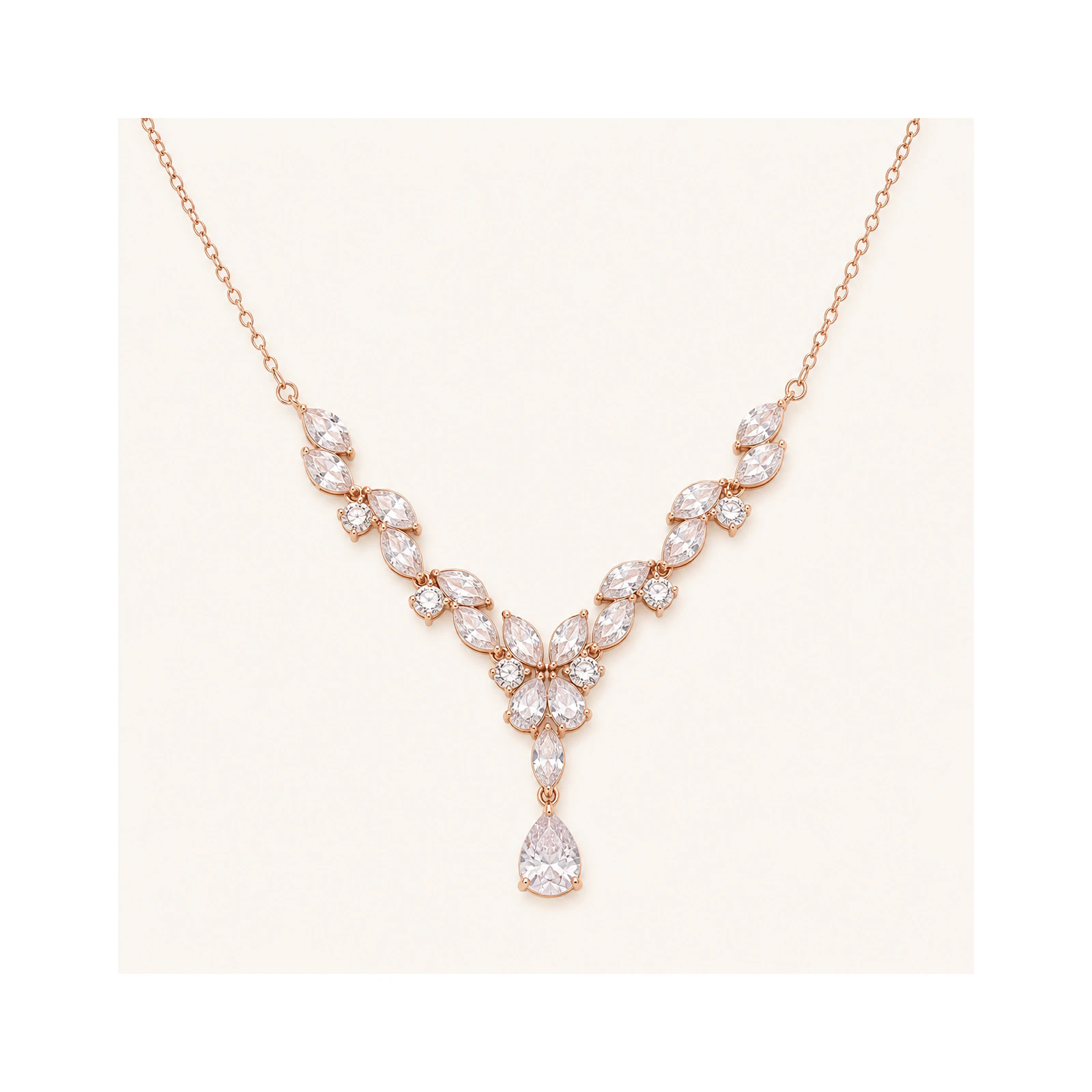 Rose Gold Branch Y Necklace