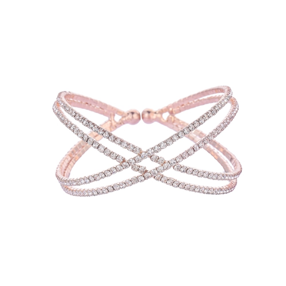 Rose Gold Cross Crystal Bracelet