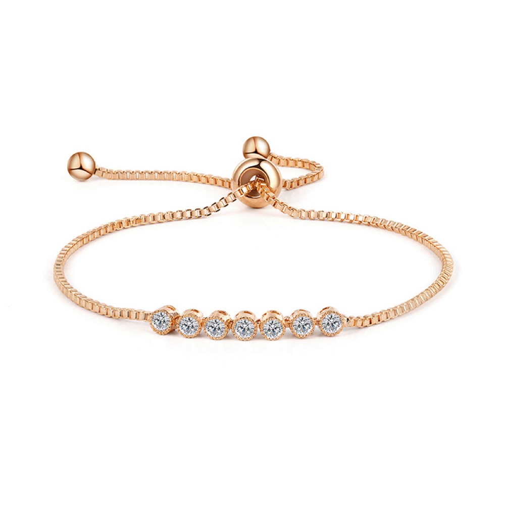 Rose Gold Minimal Crystal Bracelet