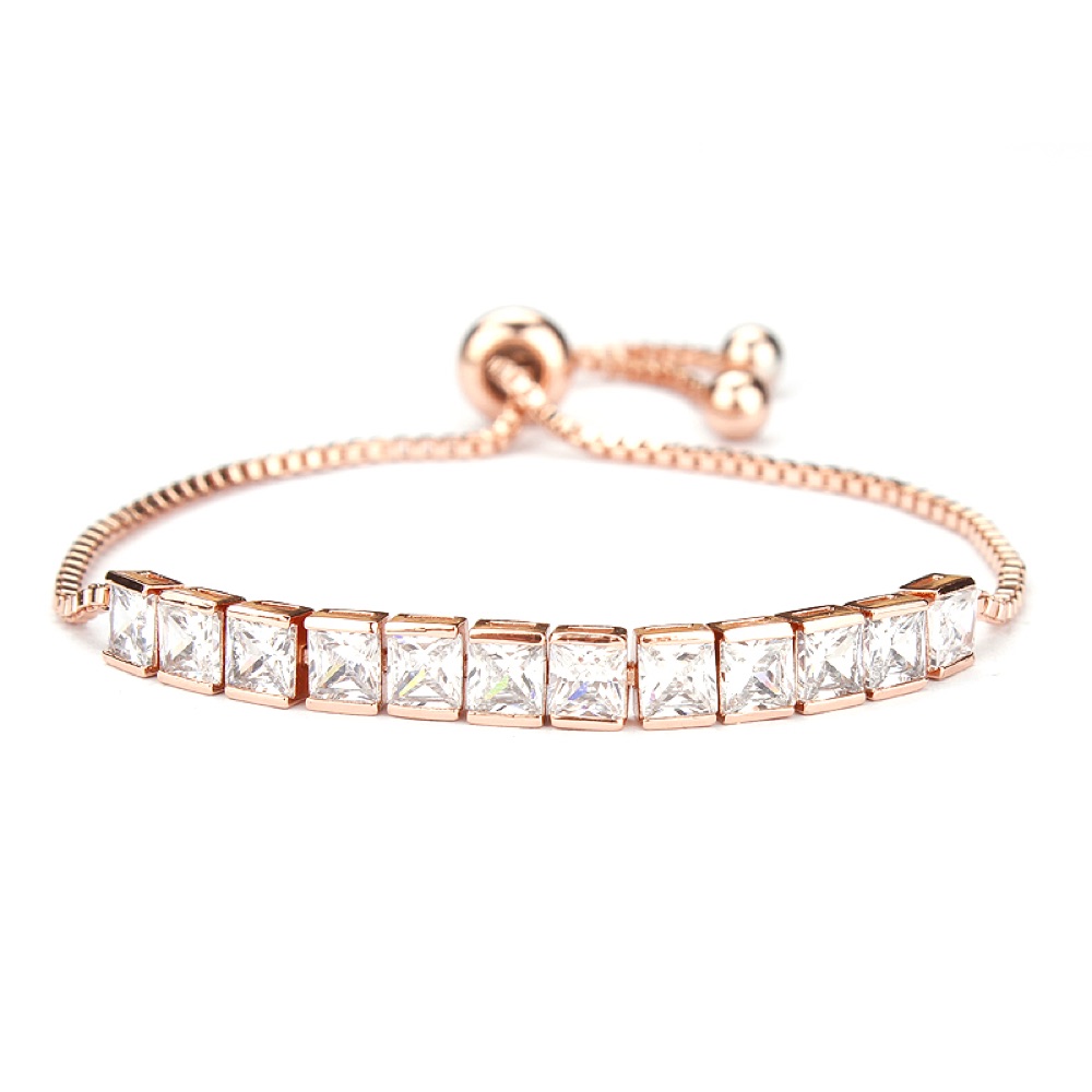 Rose Gold Square Tennis Bracelet