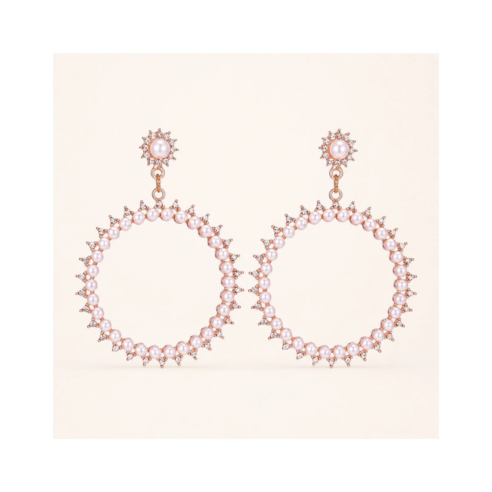 Rose Pink Graphic Hoop Earrings