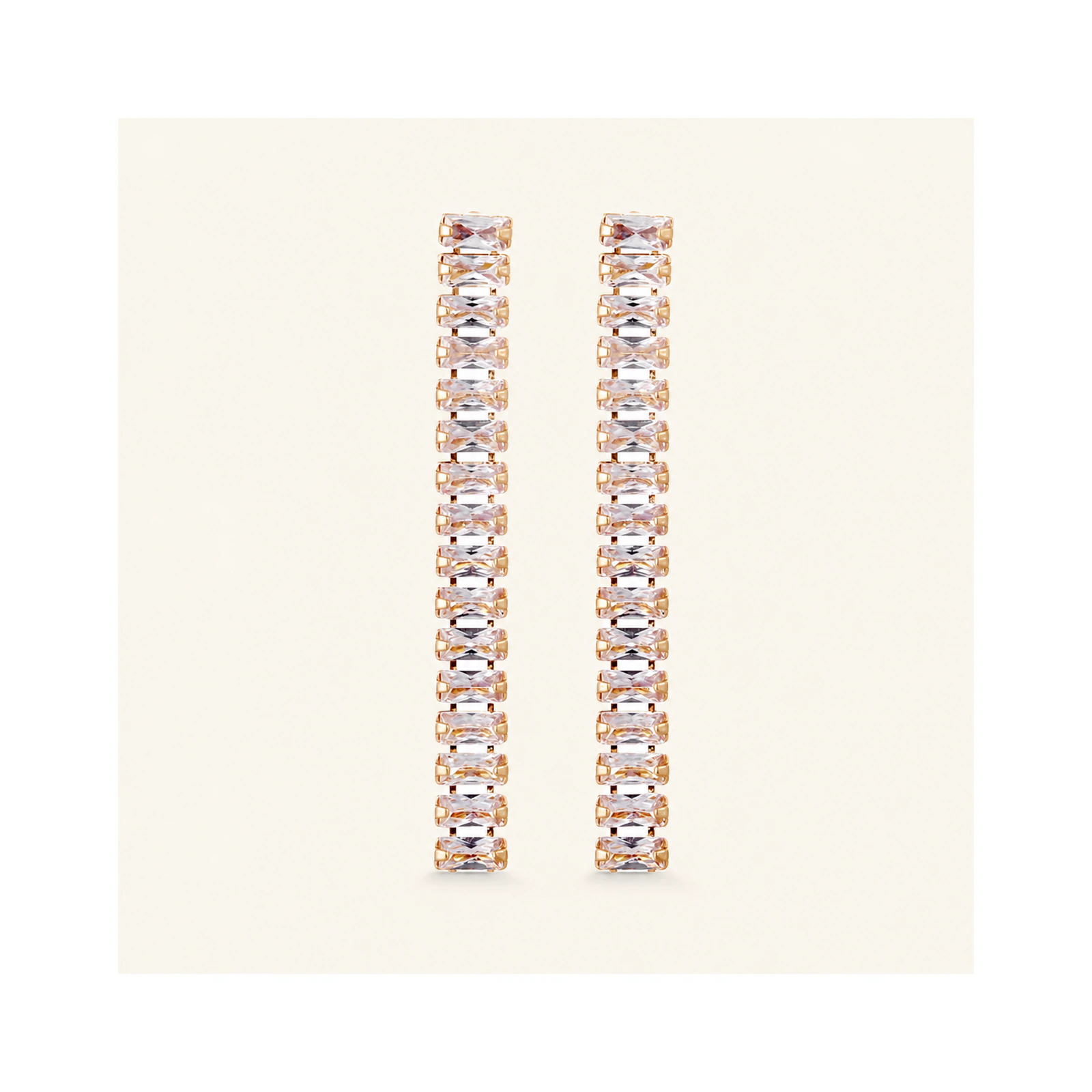 Rose Pink Linear Drop Earrings