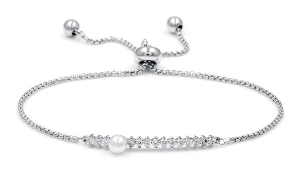 Single Pearl Crystal Bracelet