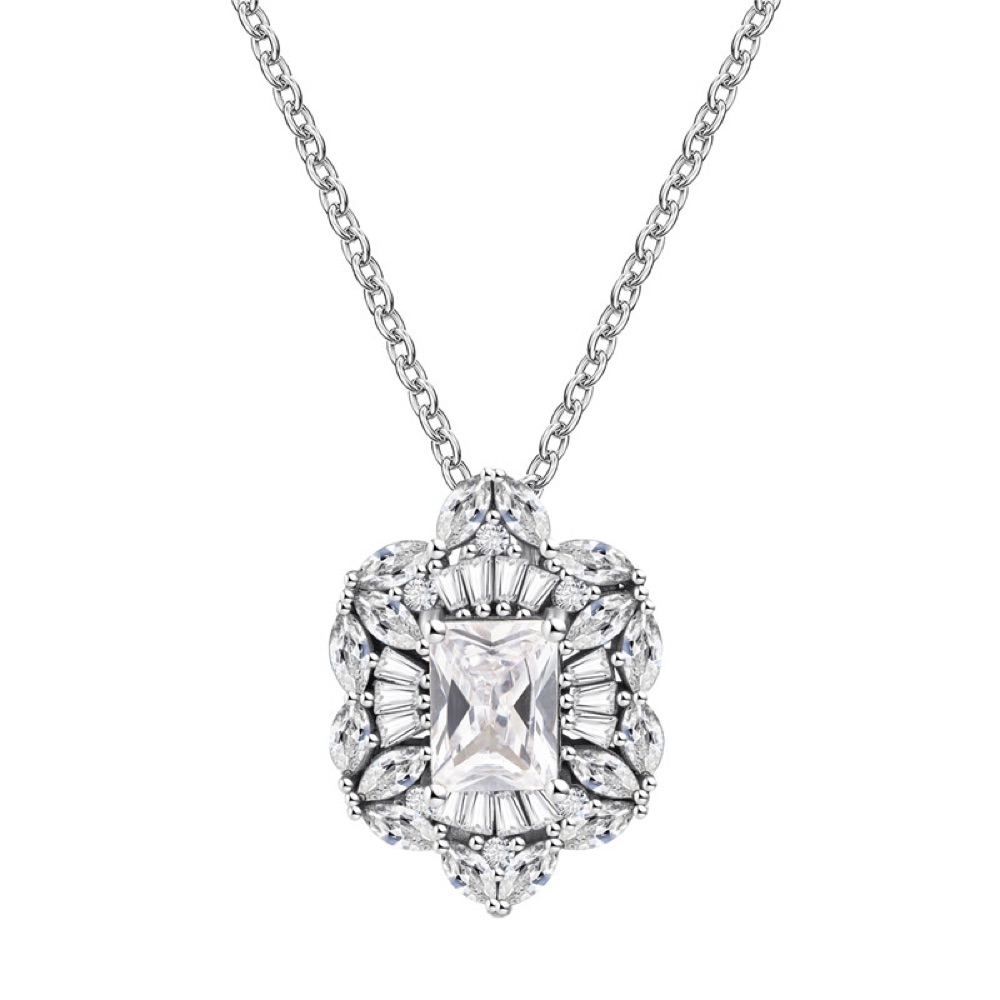 Square Crystal Formal Necklace Set