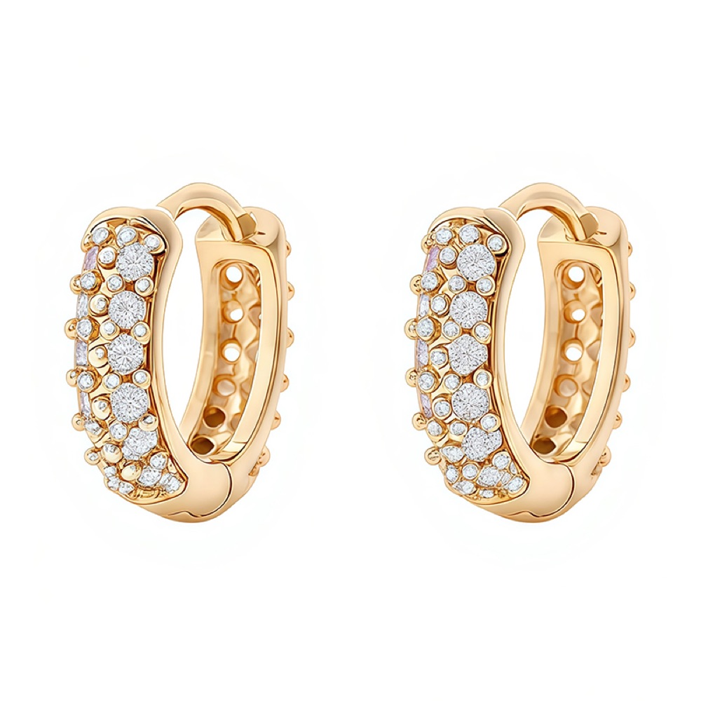 Wedding Guest Crystal Huggie Earrings Style 03
